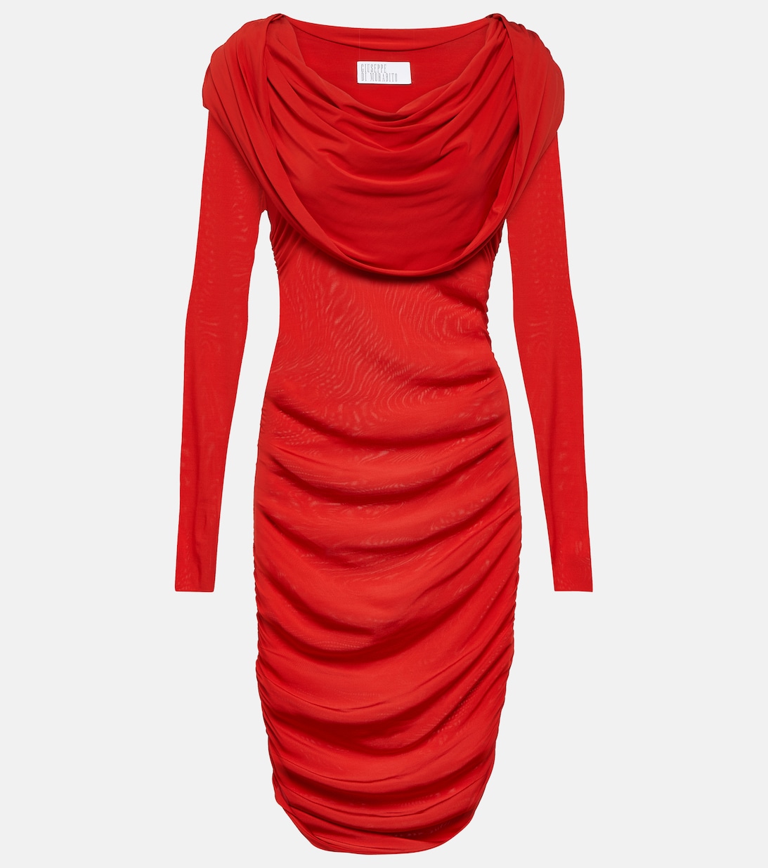 Мини-платье из джерси с капюшоном GIUSEPPE DI MORABITO, красный платье giuseppe di morabito хлопок прилегающее мини шлейф размер 40 желтый
