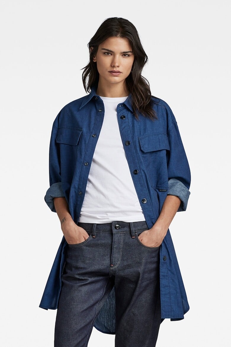 

Рубашка оверсайз с вшитыми карманами G-Star Raw, синий