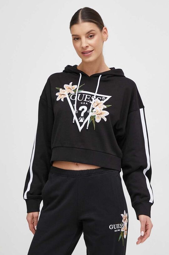 

Хлопковая толстовка Guess, черный