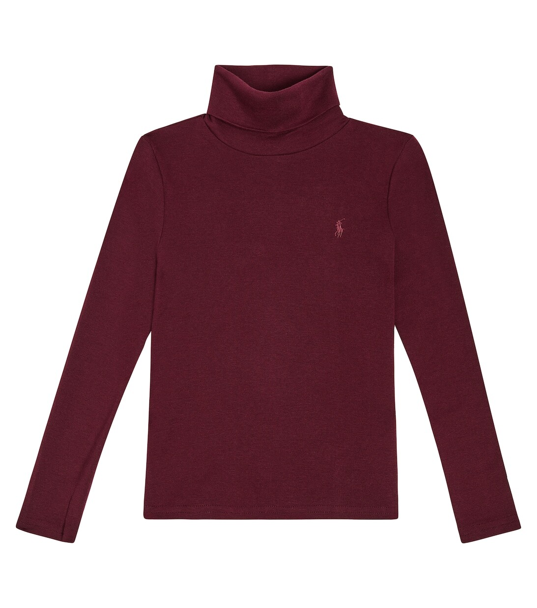 

Топ из смесового хлопкового джерси с высоким воротником Polo Ralph Lauren, красный