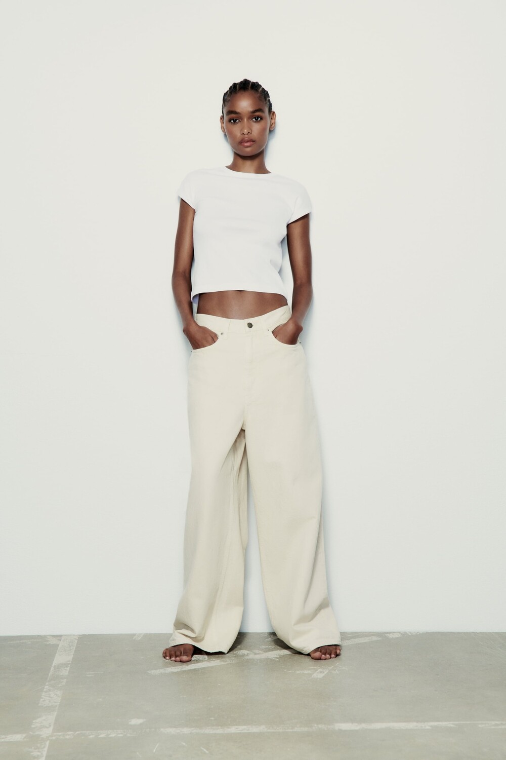 

Рубашка из хлопка Zara, белый