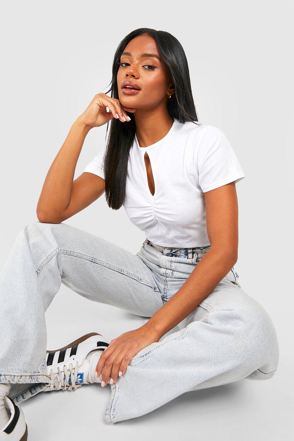 

Футболка передней передней футболкой Boohoo, белый