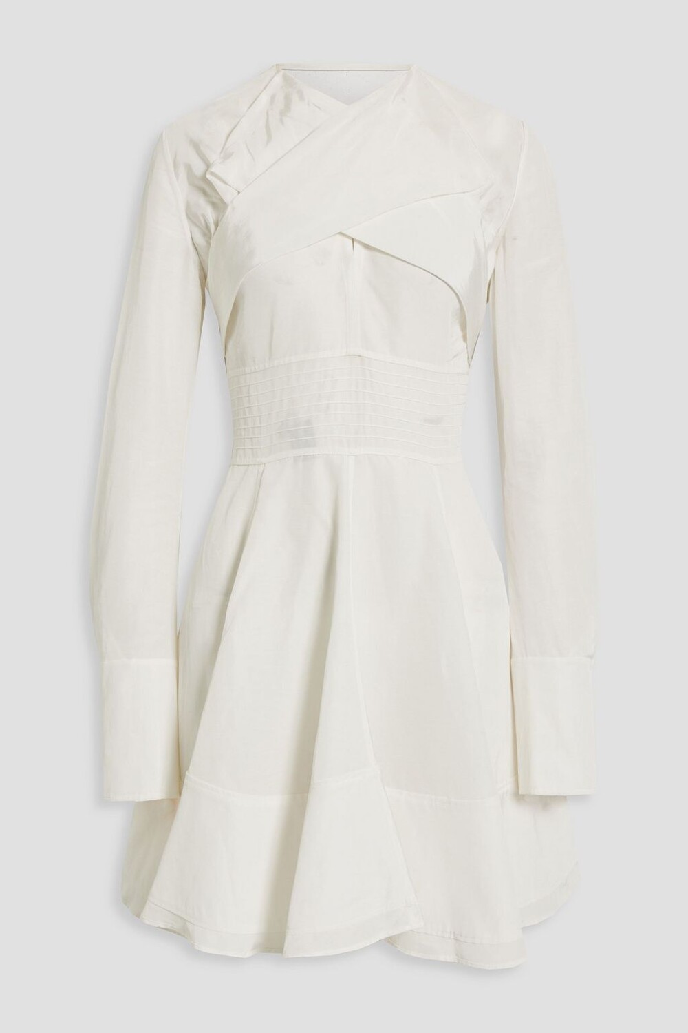 

Платье мини Magnolia из шантунга с защипами JIL SANDER, белый