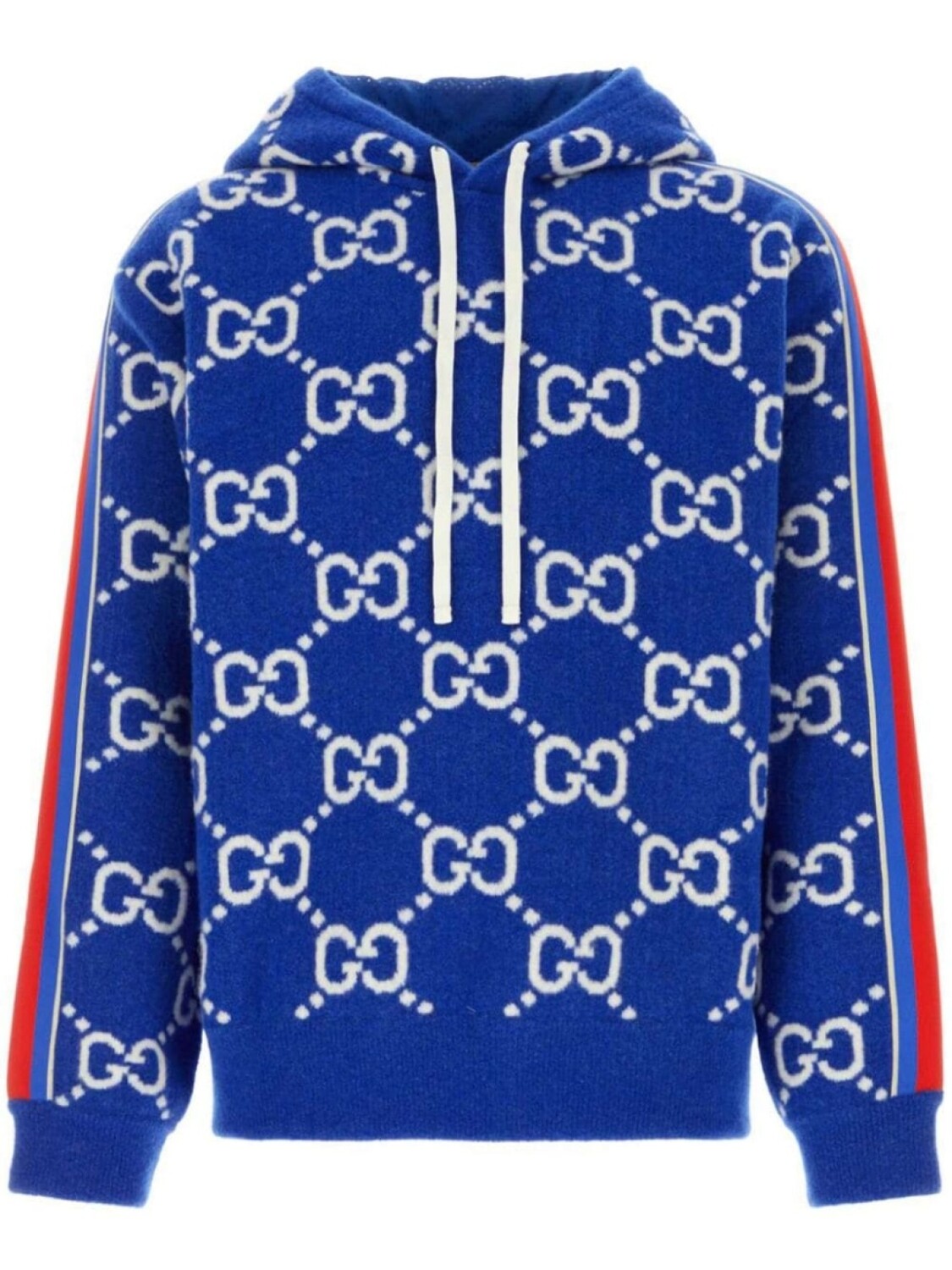 

Gucci толстовка с капюшоном жаккардового плетения GG, синий