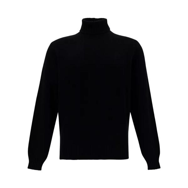 Свитер turtleneck sweater with ribbed trims in wool Gaudenzi, черный