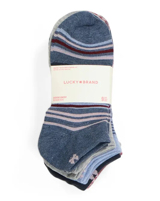 

9 пар носков-невидимок с разноцветными полосками Lucky Brand, синий