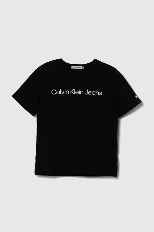 

Хлопковая футболка для детей Calvin Klein Jeans, черный