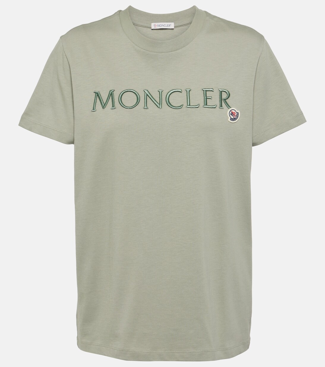 

Футболка из хлопкового джерси с вышитым логотипом Moncler, зеленый