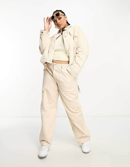 

Овсяная вельветовая куртка с карманами в стиле вестерн ASOS DESIGN Curve