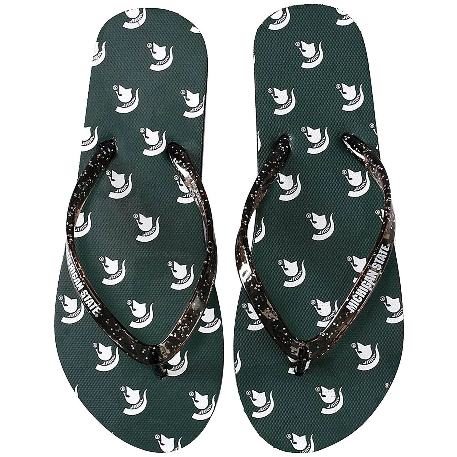 

Женские блестящие шлепанцы FOCO Michigan State Spartans