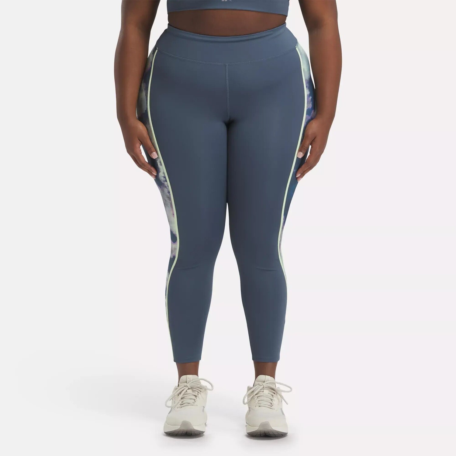 

Леггинсы для бега со сплошным принтом (большие размеры) Reebok, синий