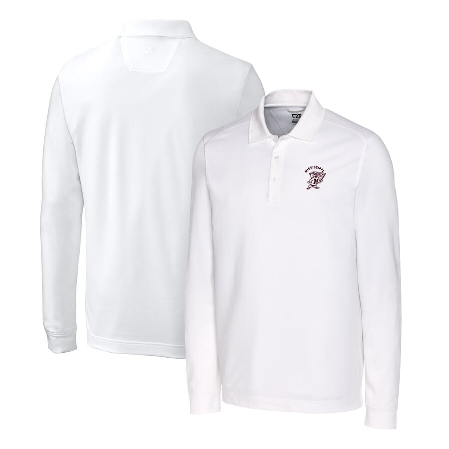 

Поло с длинным рукавом Cutter & Buck Mississippi State Bulldogs, белый
