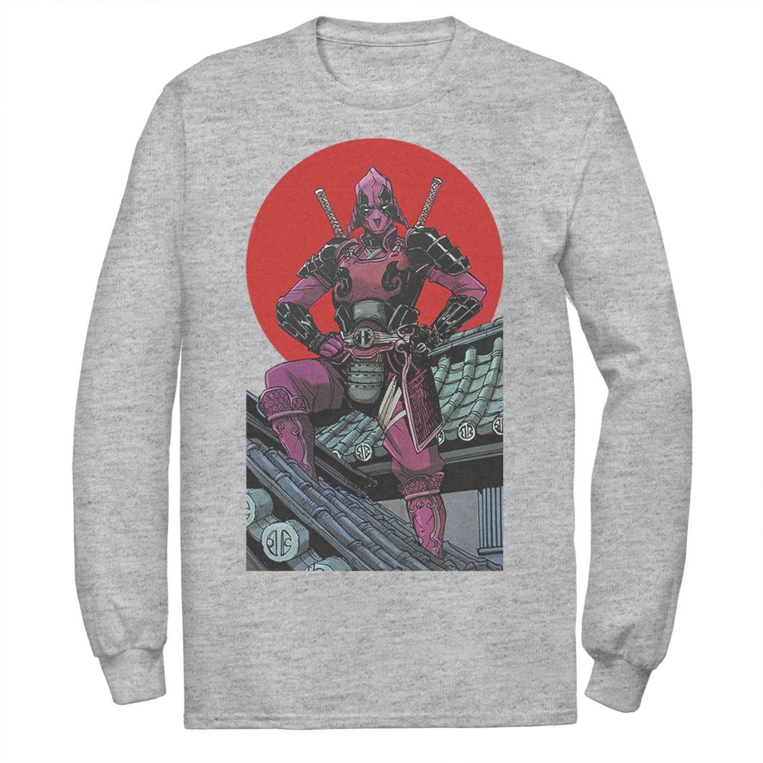 Мужская футболка Marvel Deadpool Samurai Warrior Pose Red Sun Tee