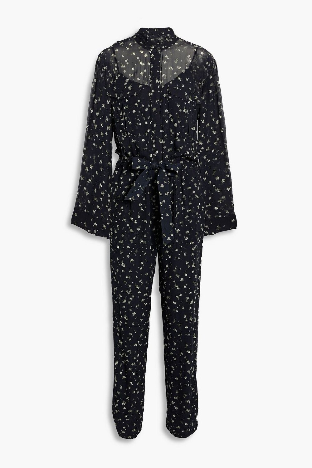 

Шифоновый комбинезон Ina с цветочным принтом RAG & BONE, черный