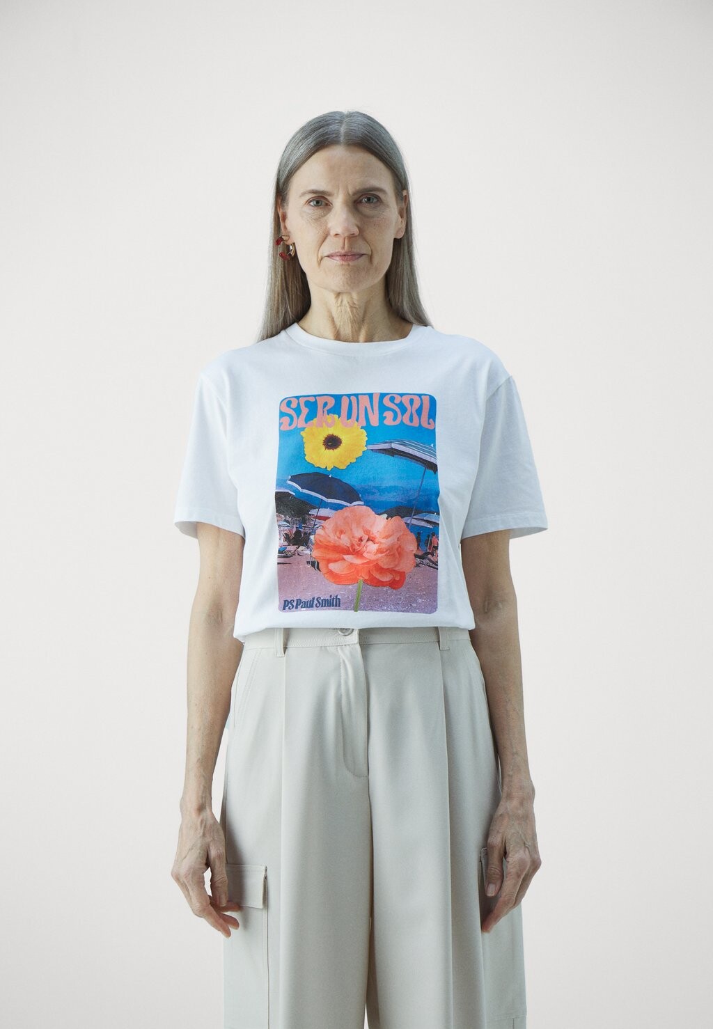 

Футболка с принтом WOMENS SER UN SOL PS Paul Smith, белый