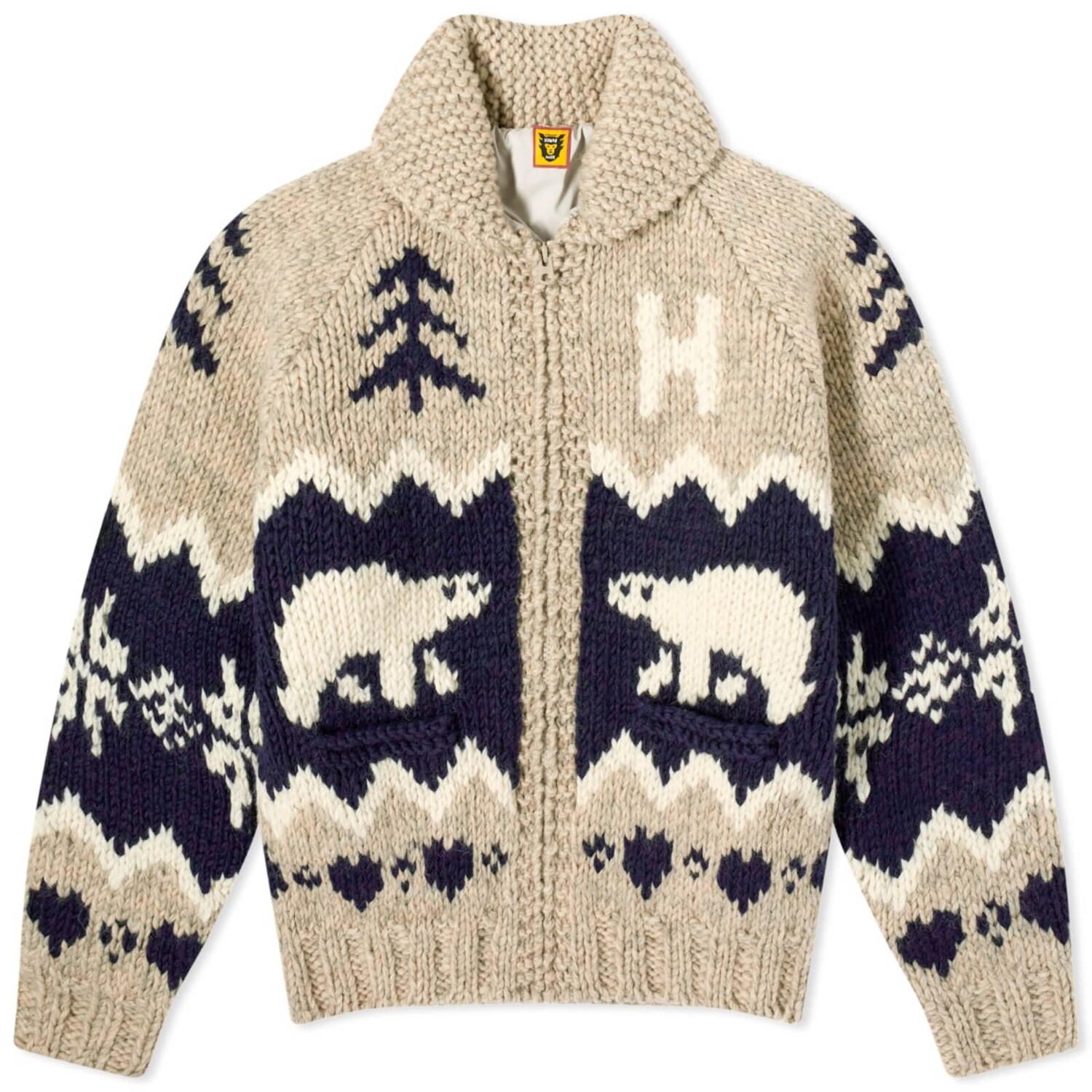 

Кардиган Human Made Polar Bear Cowichian, бежевый
