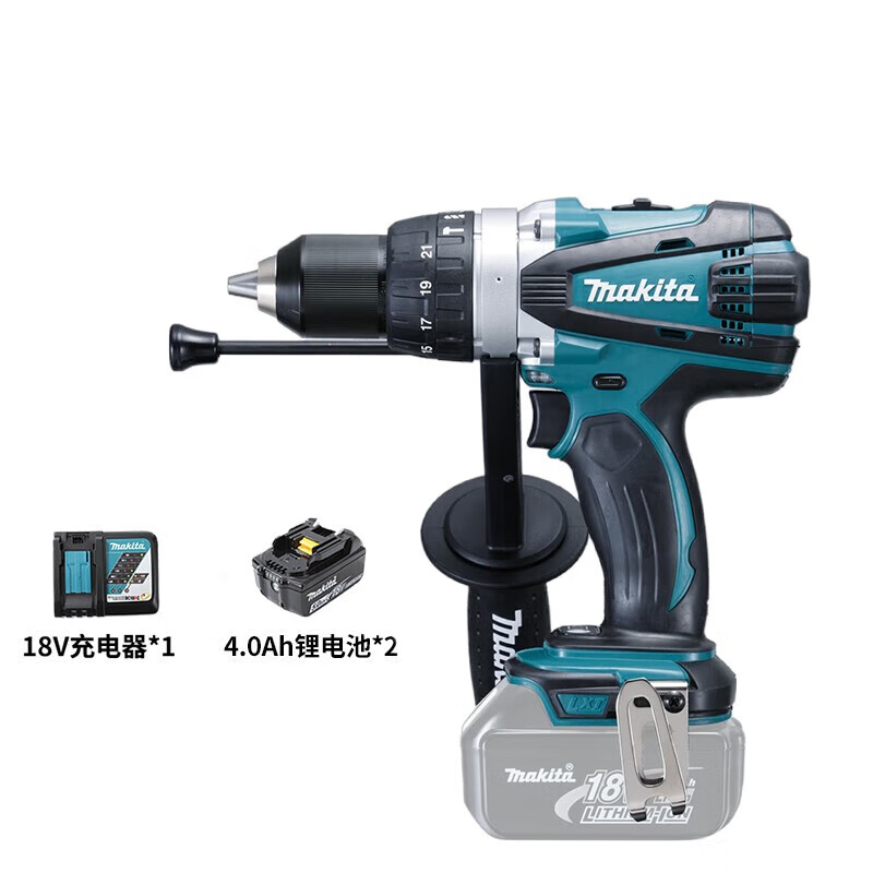 Дрель аккумуляторная Makita DHP458RME, 13 мм + два аккумулятора 18V/4.0Ah, зарядное устройство