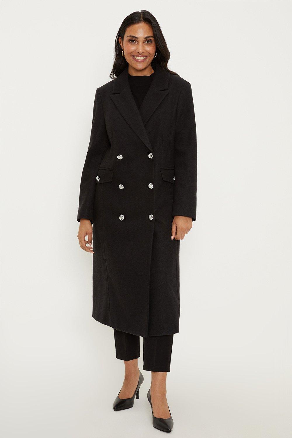 Миниатюрное двубортное пальто в стиле милитари Wallis, черный пальто loft пальто в стиле куртки