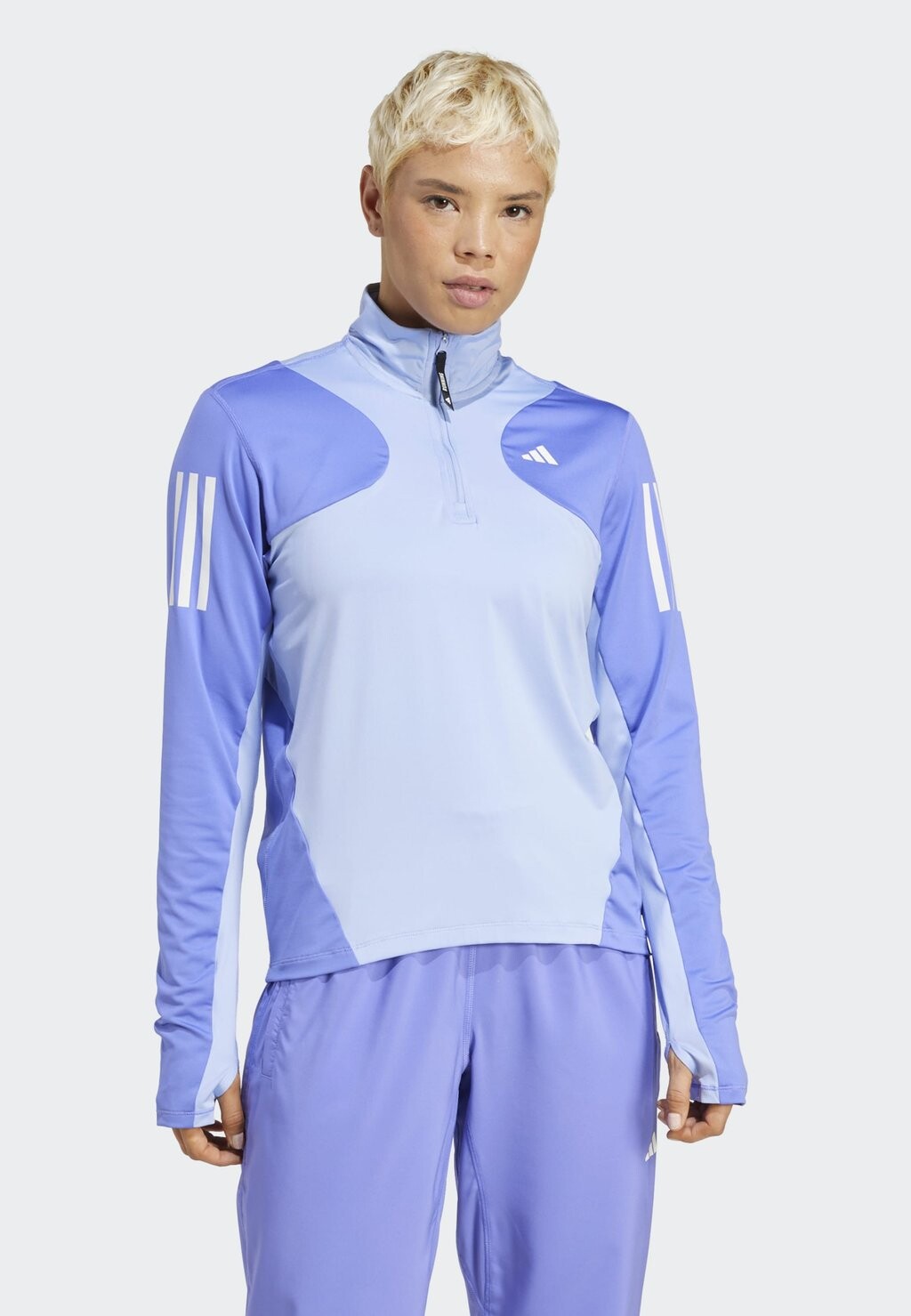 

Топ с длинными рукавами OTR B CB HZIP adidas Performance, синий