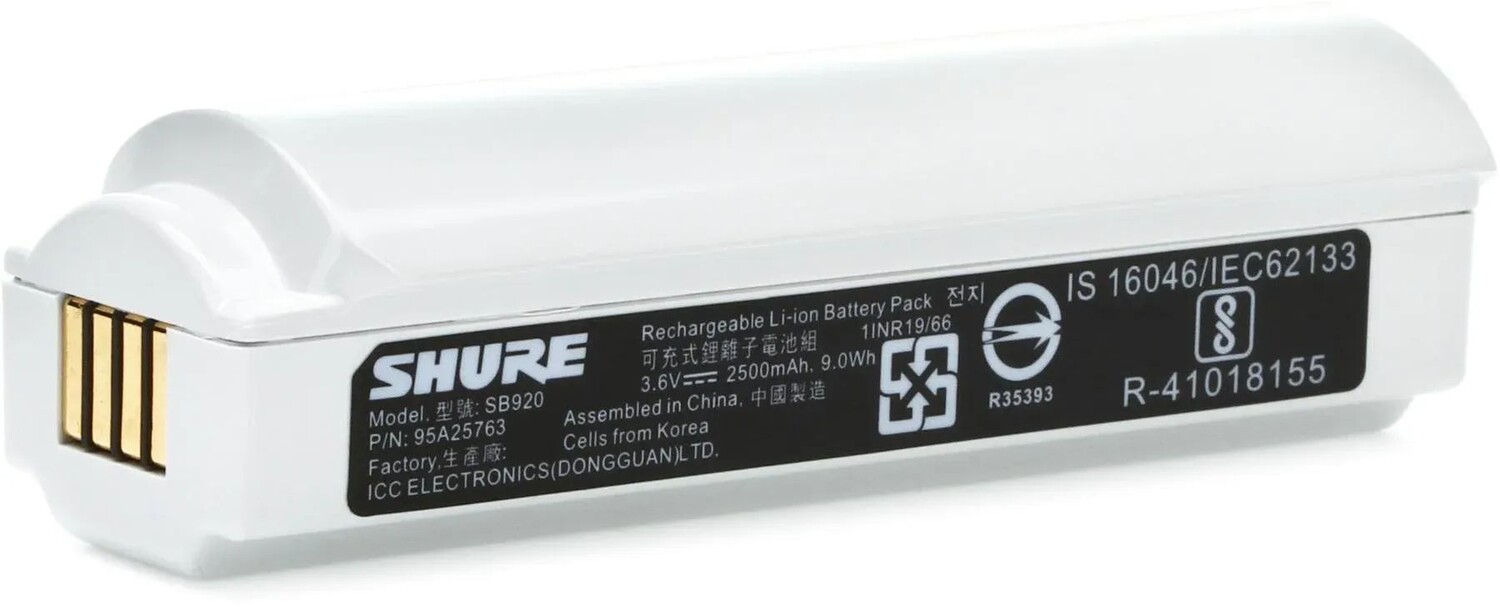 

Литий-ионная аккумуляторная батарея Shure SB920