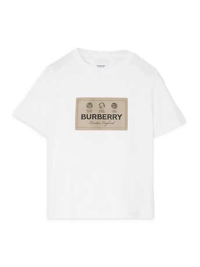 

Футболка с принтом Little Kid's & Kid's Burberry, белый