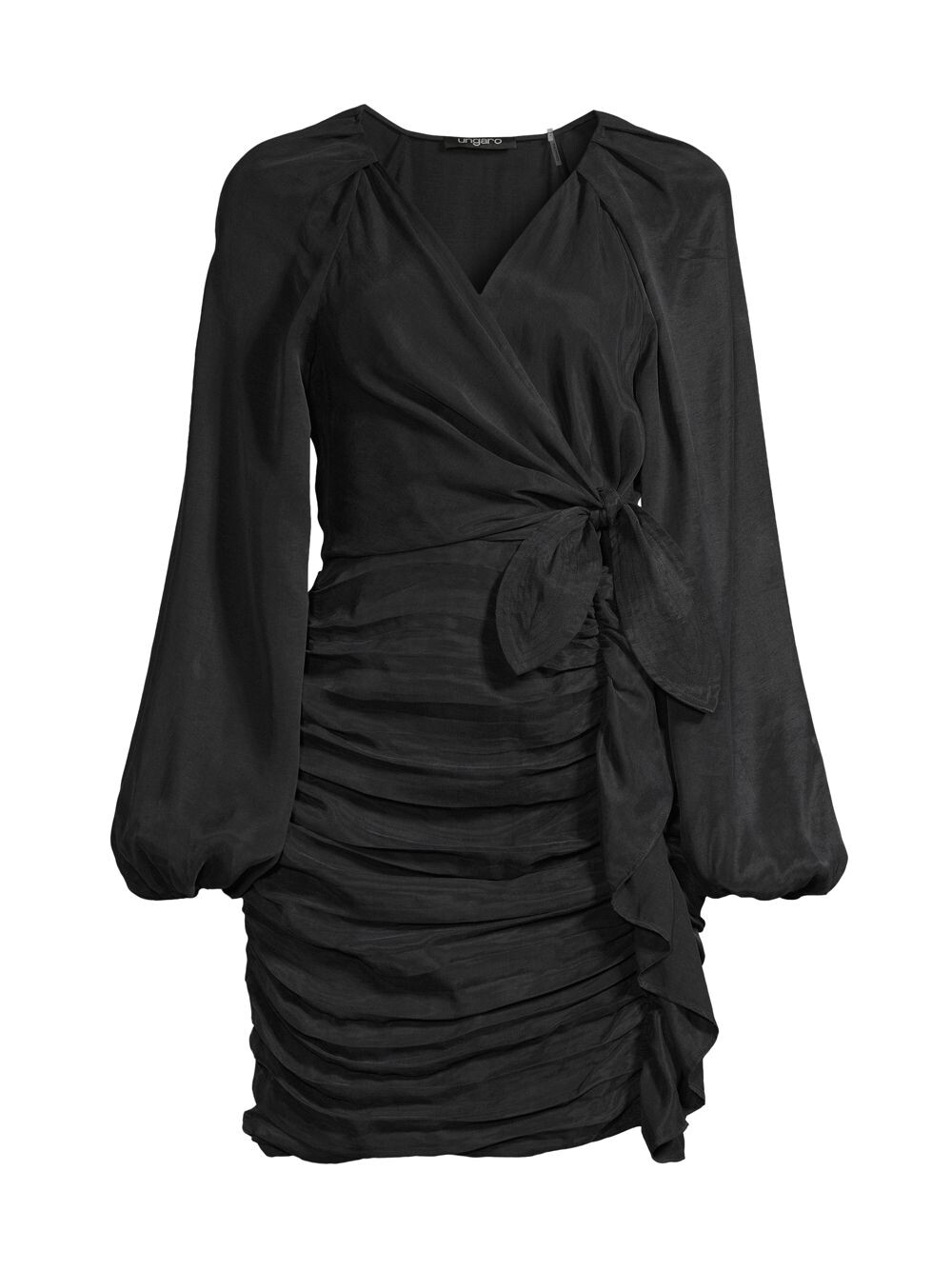 

Мини-платье Dominique из твила с рюшами Ungaro, черный