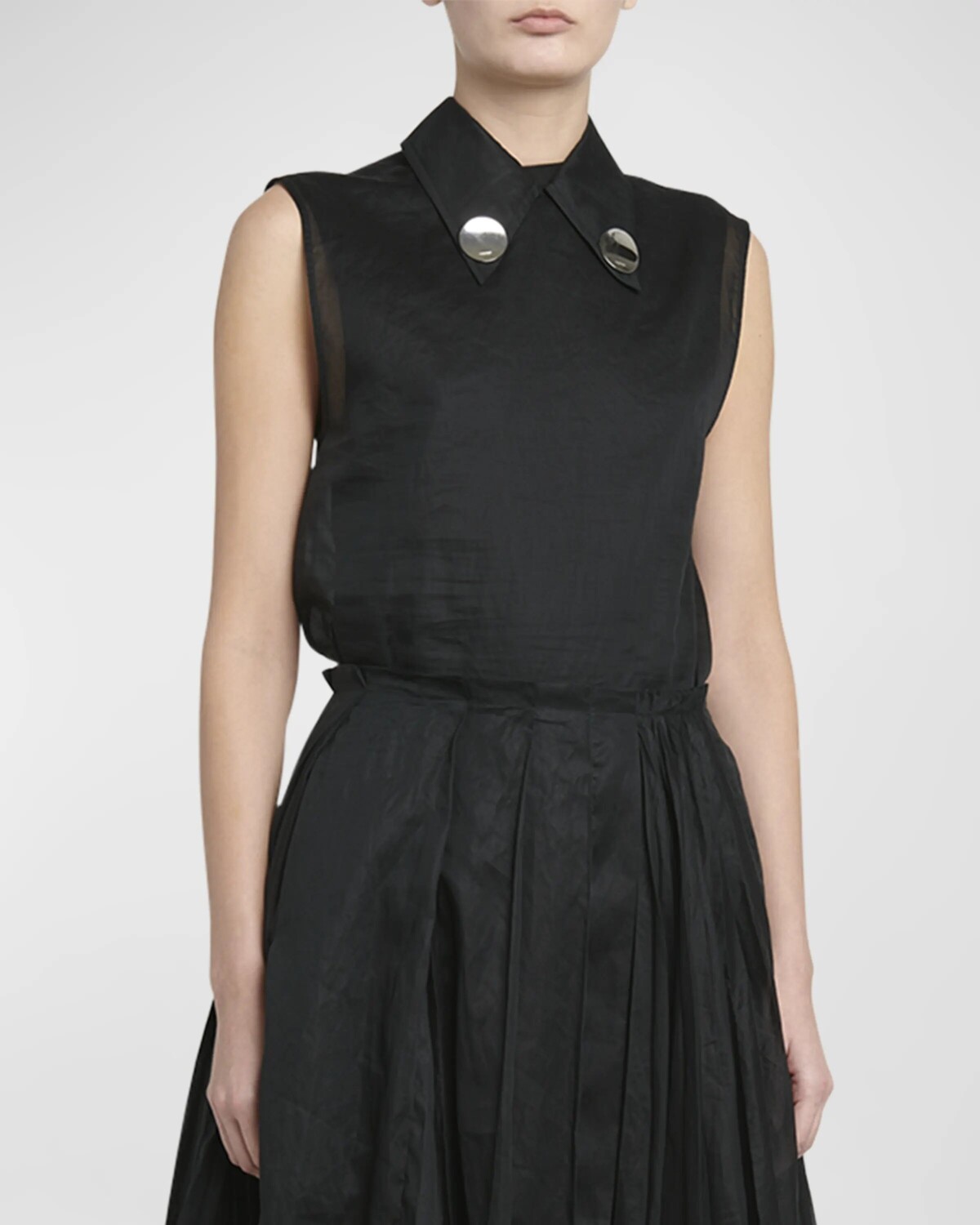 

Топ без рукавов с воротником Jil Sander, цвет Black