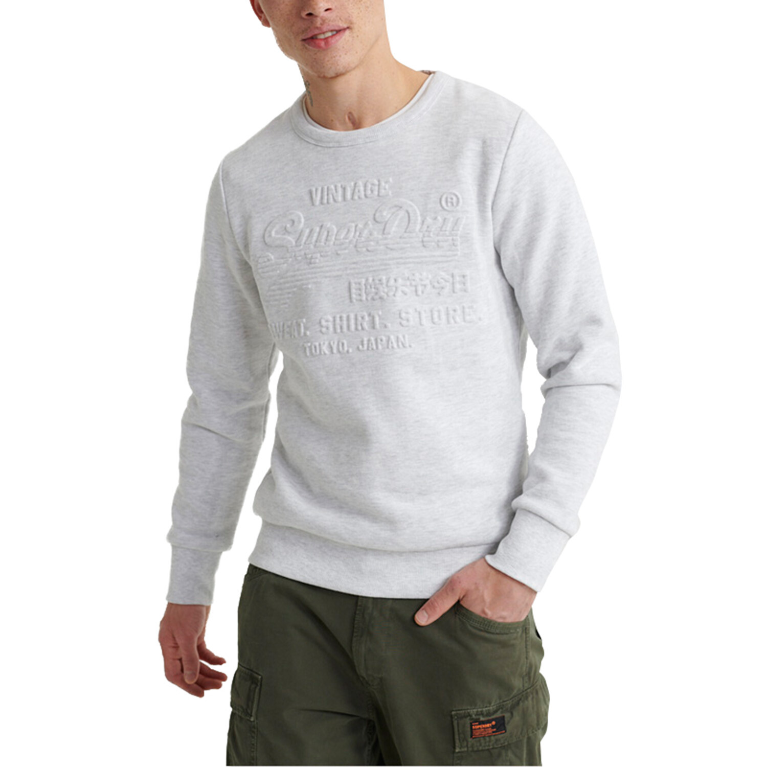 

Толстовка Superdry Sweat Shirt Shop Embossed Crew, серый