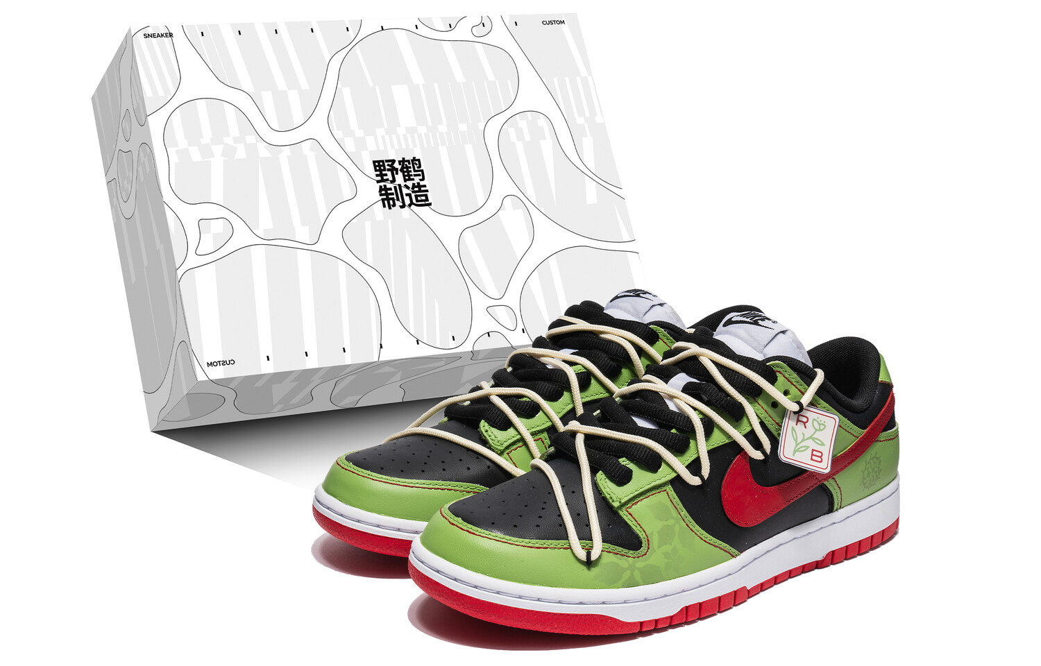 

Кроссовки Nike Dunk Skateboarding Shoes Men Low-top Black/Green, черный