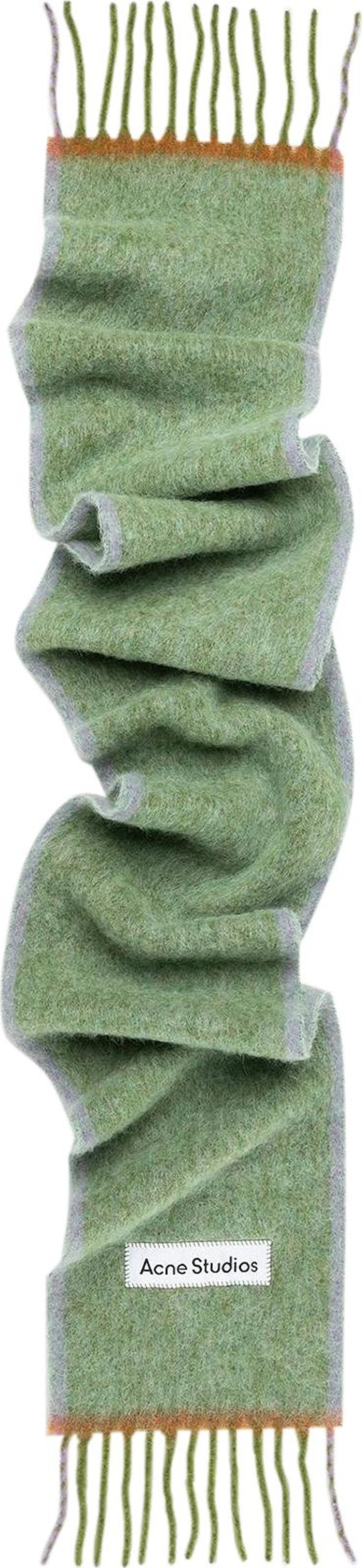 Шарф Acne Studios Logo Fringe 'Grass Green', зеленый