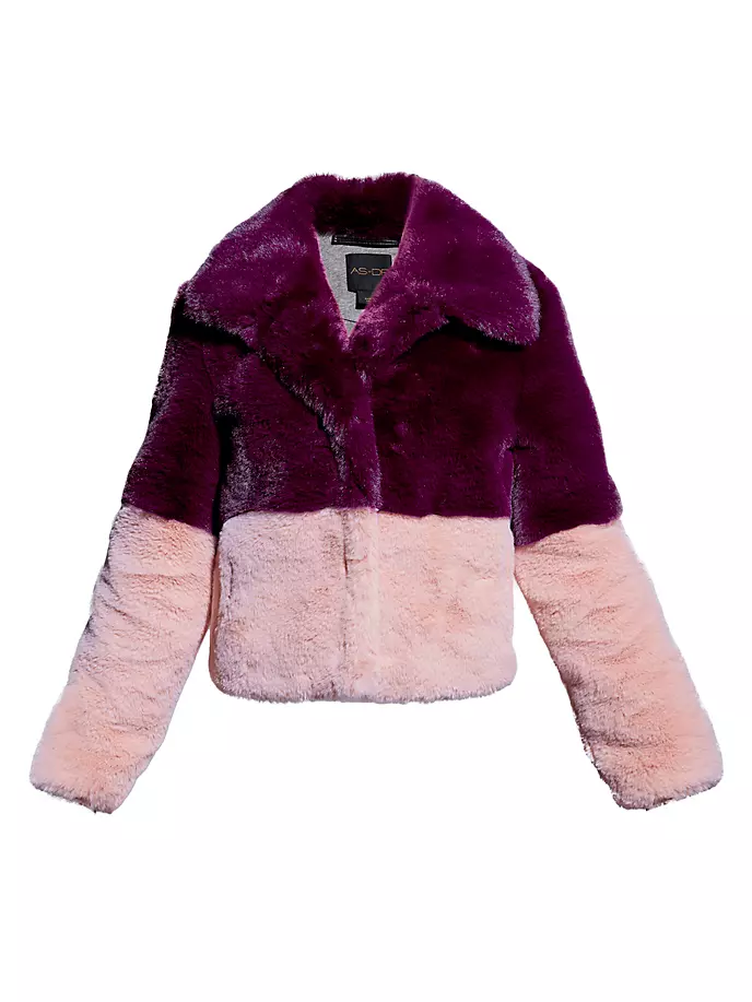 Пухлая куртка Holden из искусственного меха As By Df, цвет plum wine ballet pink
