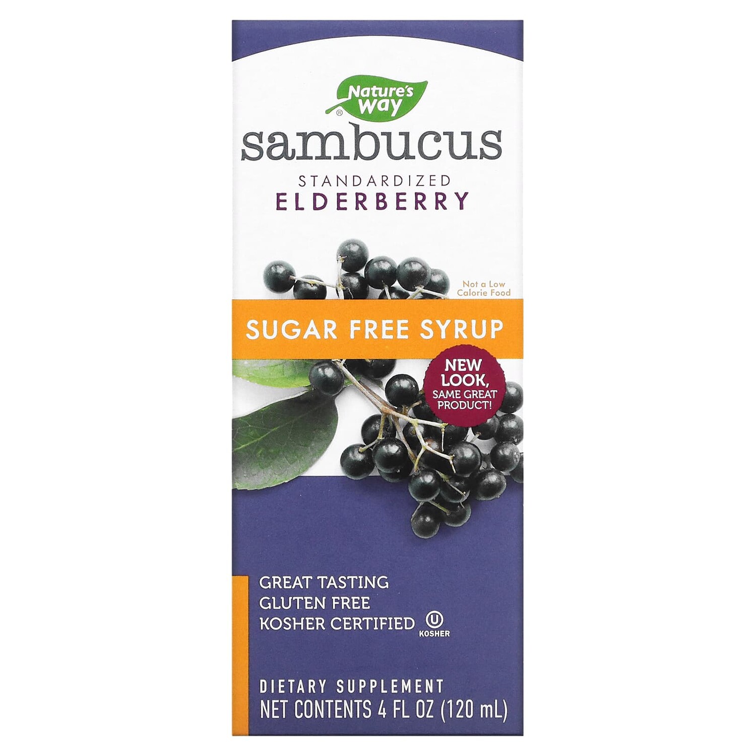 

Sambucus, стандартизированный экстракт бузины, сироп без сахара, 120 мл (4 жидк. унции), Nature's Way