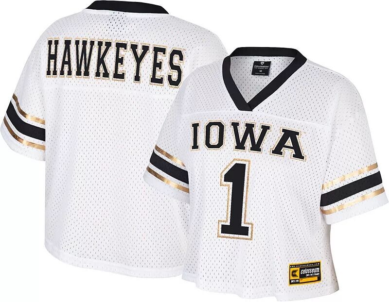 

Colosseum Женское белое укороченное джерси Iowa Hawkeyes
