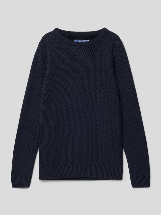 

Вязаный свитер со структурным узором модель "JORBRODY" Jack & Jones, темно-синий
