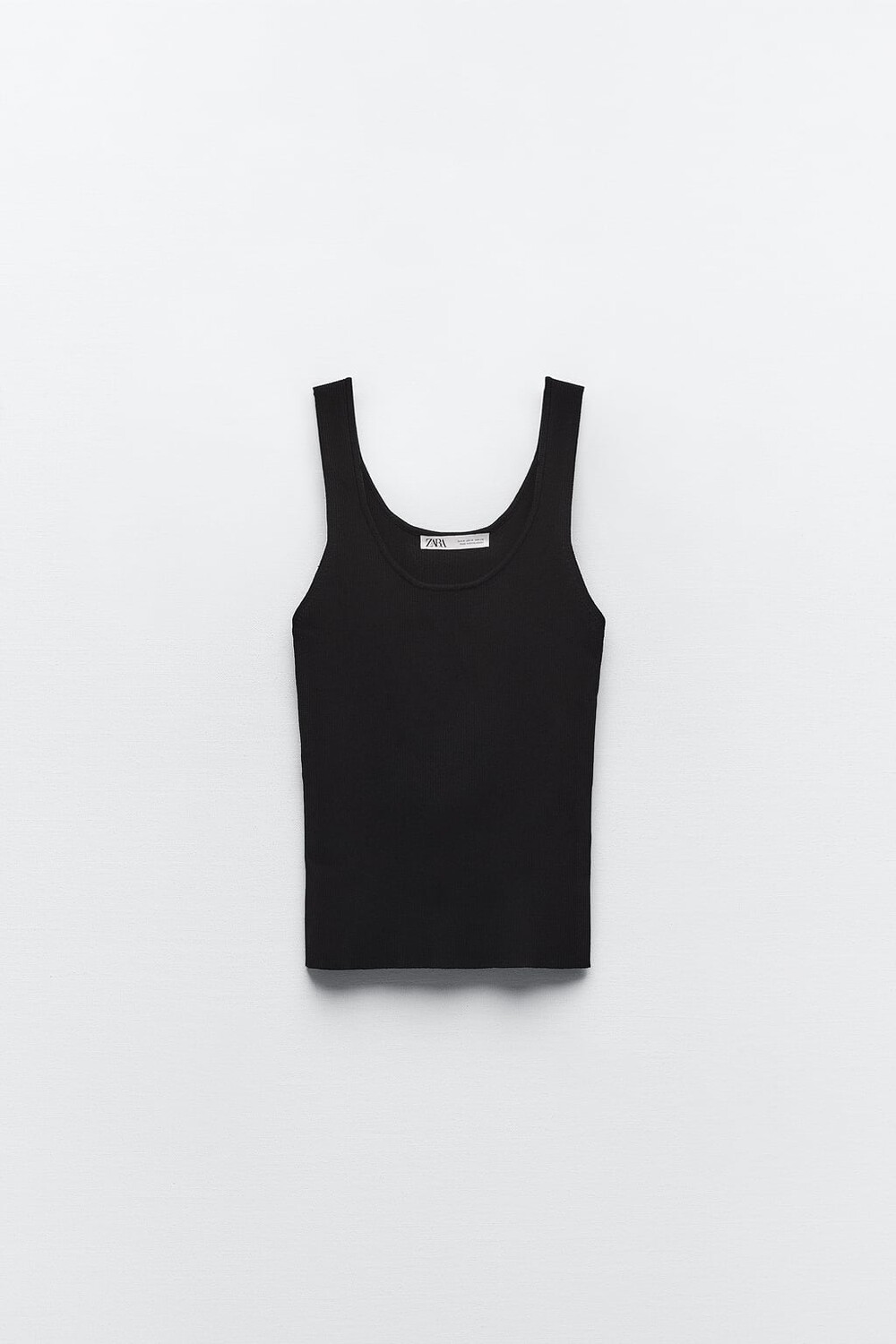

Трикотажный топ с ремнями ZARA, черный