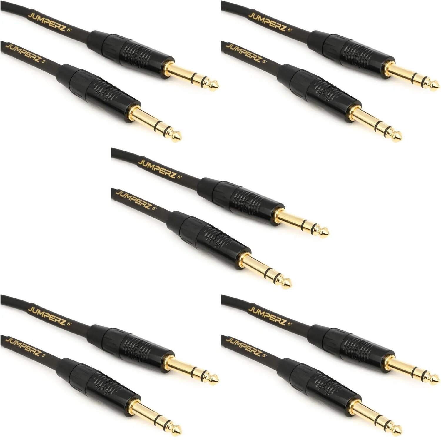 

Кабель JUMPERZ JG2TRS-5 Gold TRS — 5 футов (5 шт.)
