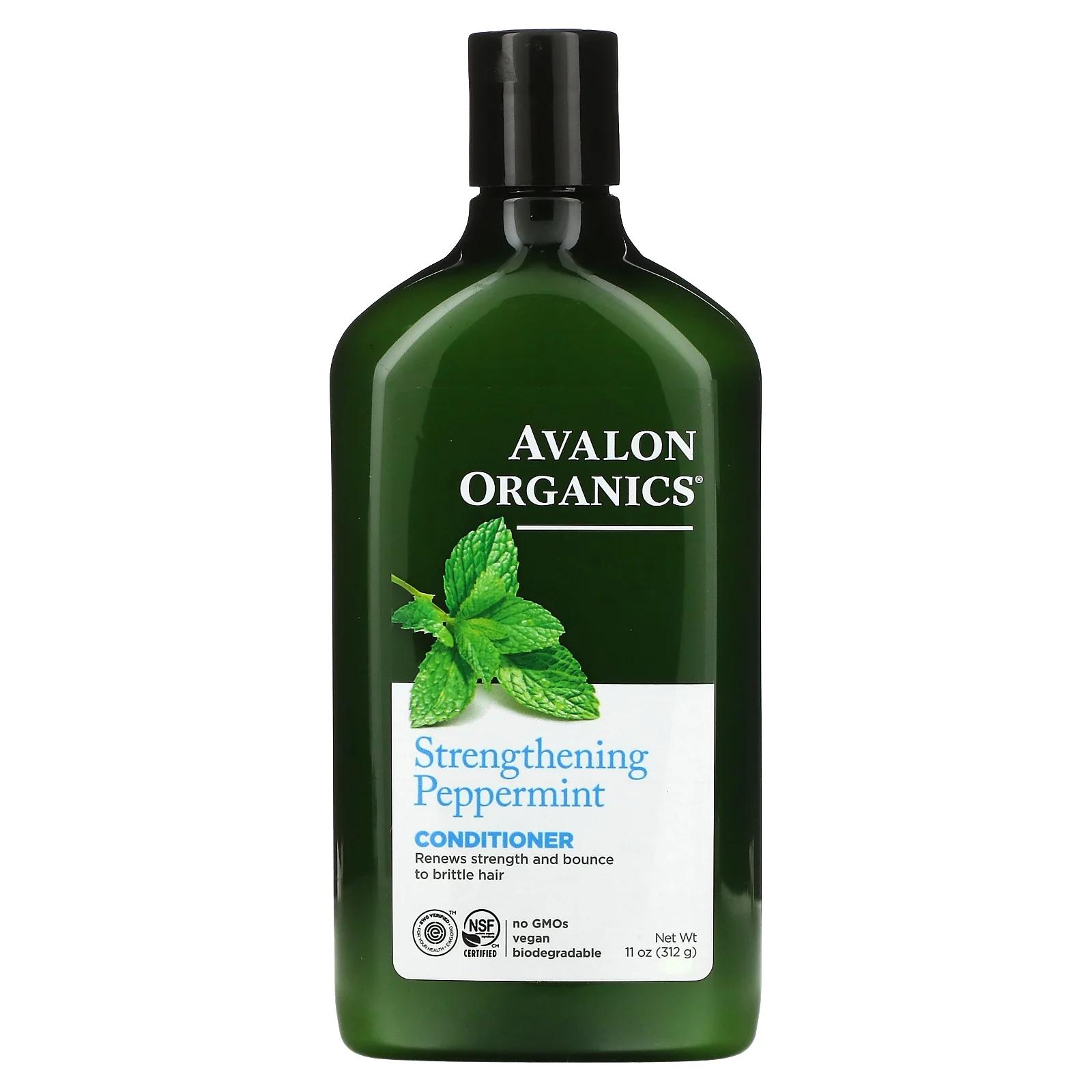 Avalon Organics Кондиционер укрепляющая перечная мята 325 мл iwon organics organics protein stix sweet dijon 8 пакетиков по 42 г 1 5 унции