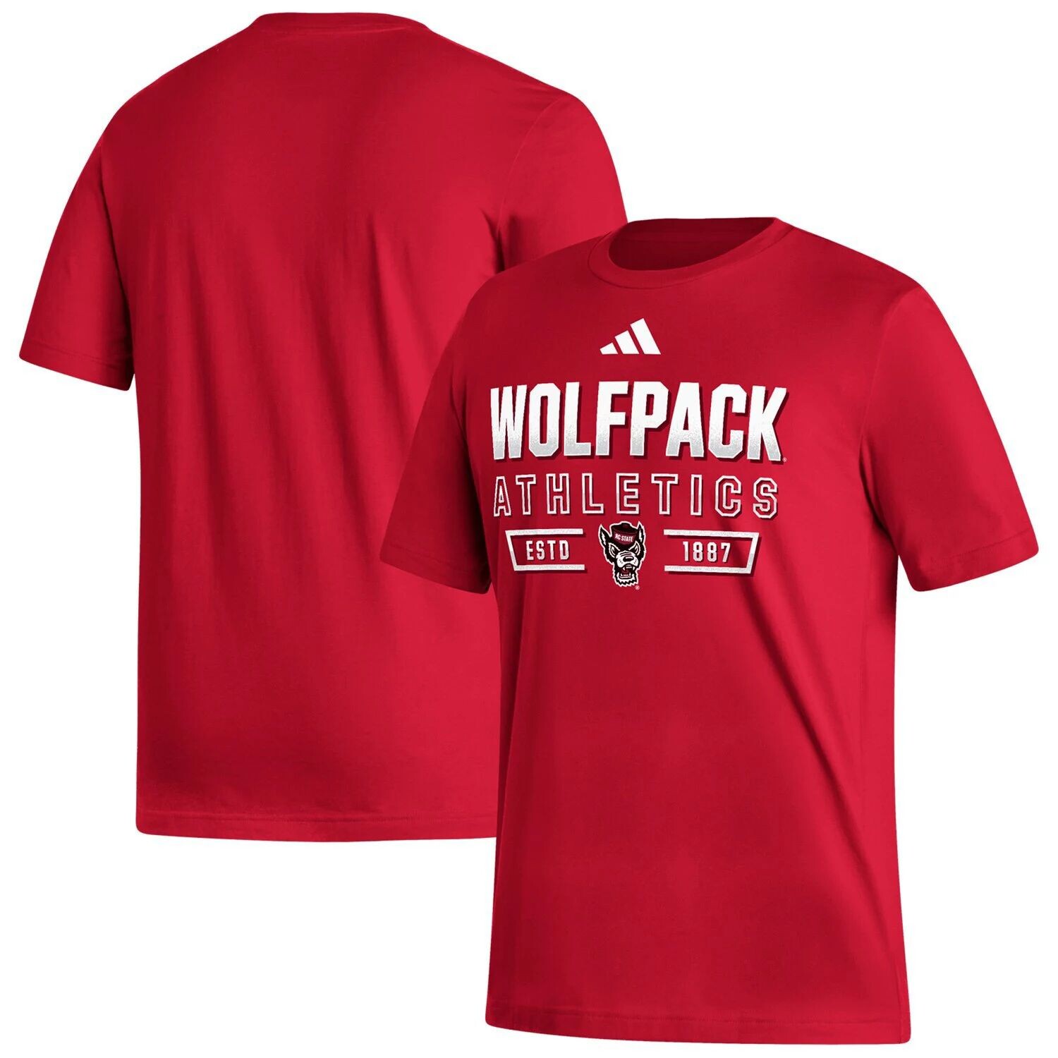 

Мужская красная футболка NC State Wolfpack Head of Class Fresh adidas, Красный
