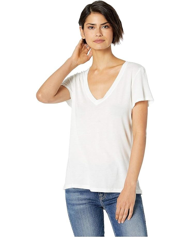 

Футболка Splendid Kate Short Sleeve Modal Jersey V-Neck, белый