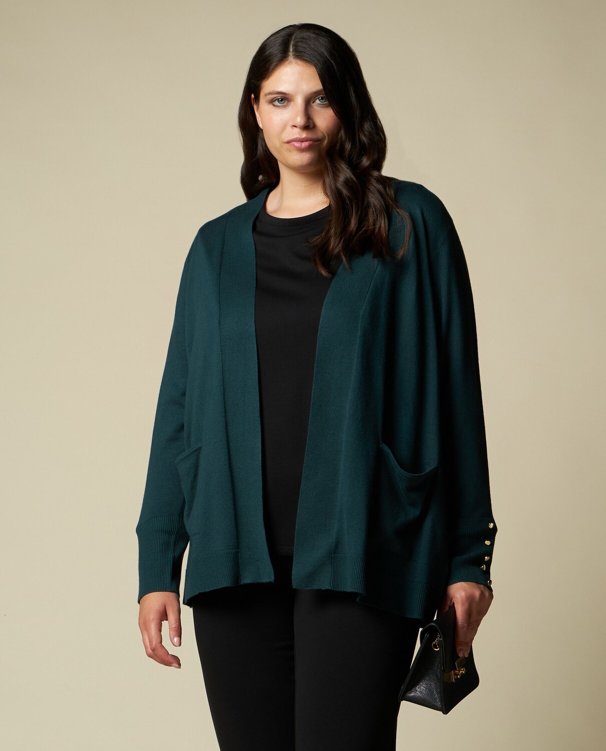 

Женский открытый трикотажный кардиган Curvy Rosa Thea, зеленый