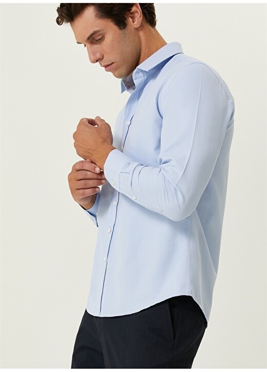 

Синяя мужская рубашка Slim Fit с классическим воротником Network