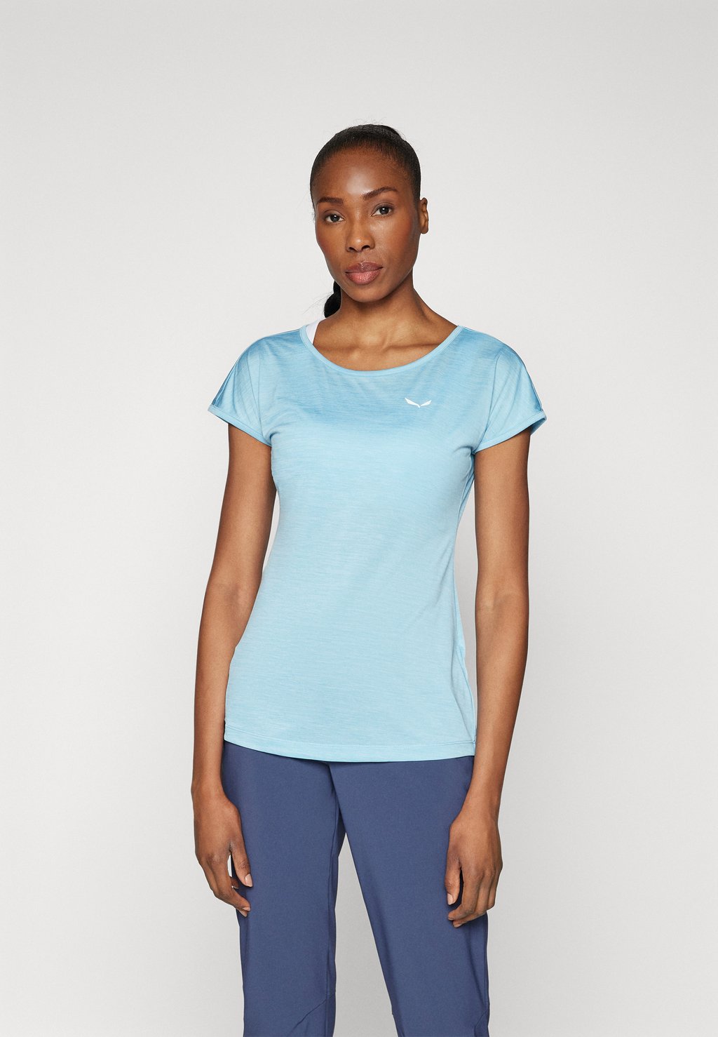 

Спортивная футболка PUEZ MELANGE DRY TEE Salewa, цвет air blue melange