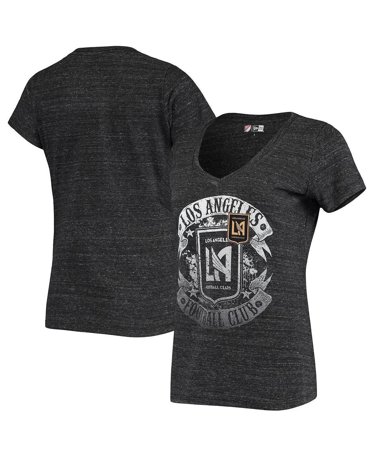 

Женская черная футболка LAFC Tri-Blend с v-образным вырезом 5th & Ocean by Heathered New Era