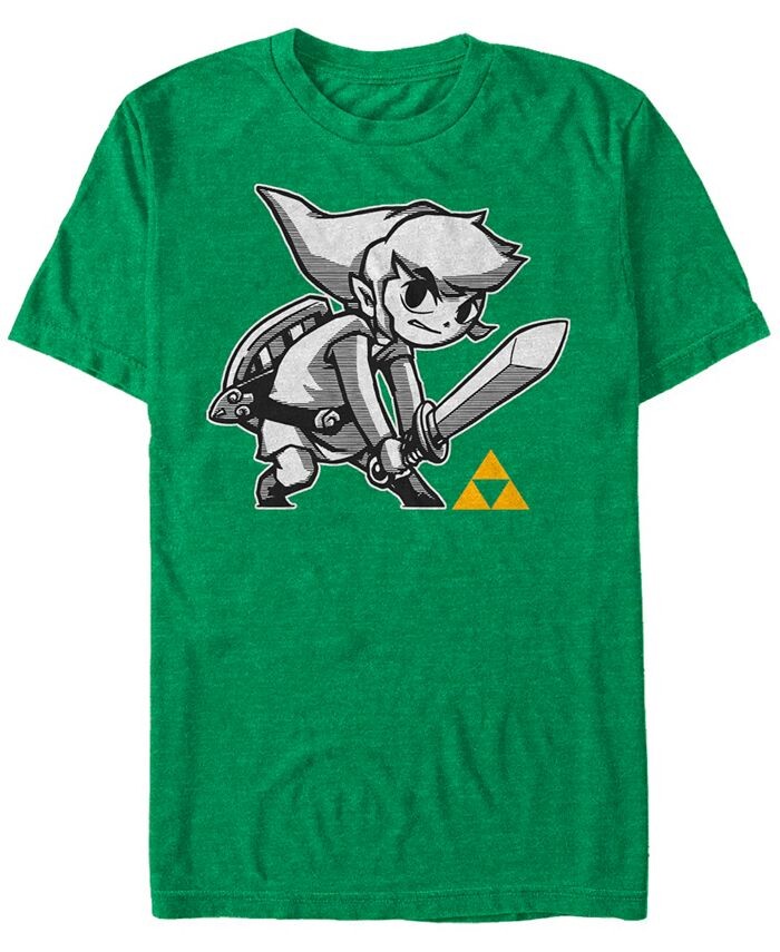 

Мужская футболка Nintendo Legend of Zelda Link Sword Pose с короткими рукавами Fifth Sun, зеленый