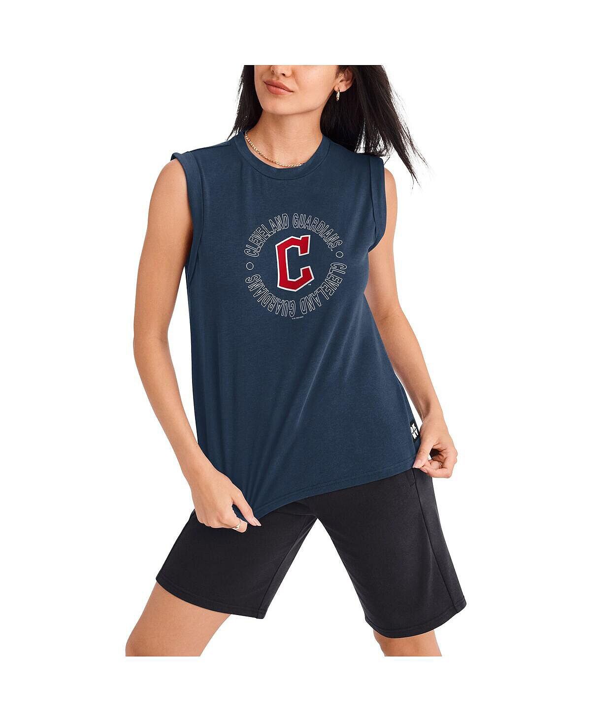 

Женская темно-синяя майка Cleveland Guardians Madison Tri-Blend DKNY, темно-синий
