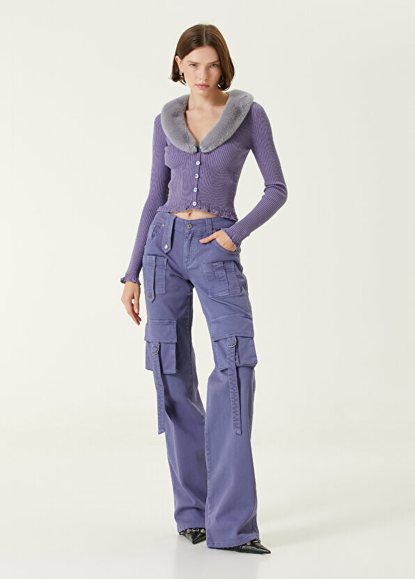 

Пурпурные джинсовые брюки карго Blumarine, Фиолетовый