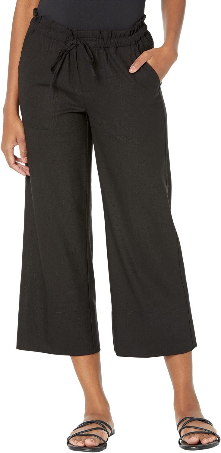

Брюки Petite Pull-On Tie Waist Wide Leg Ankle Liverpool Los Angeles, черный
