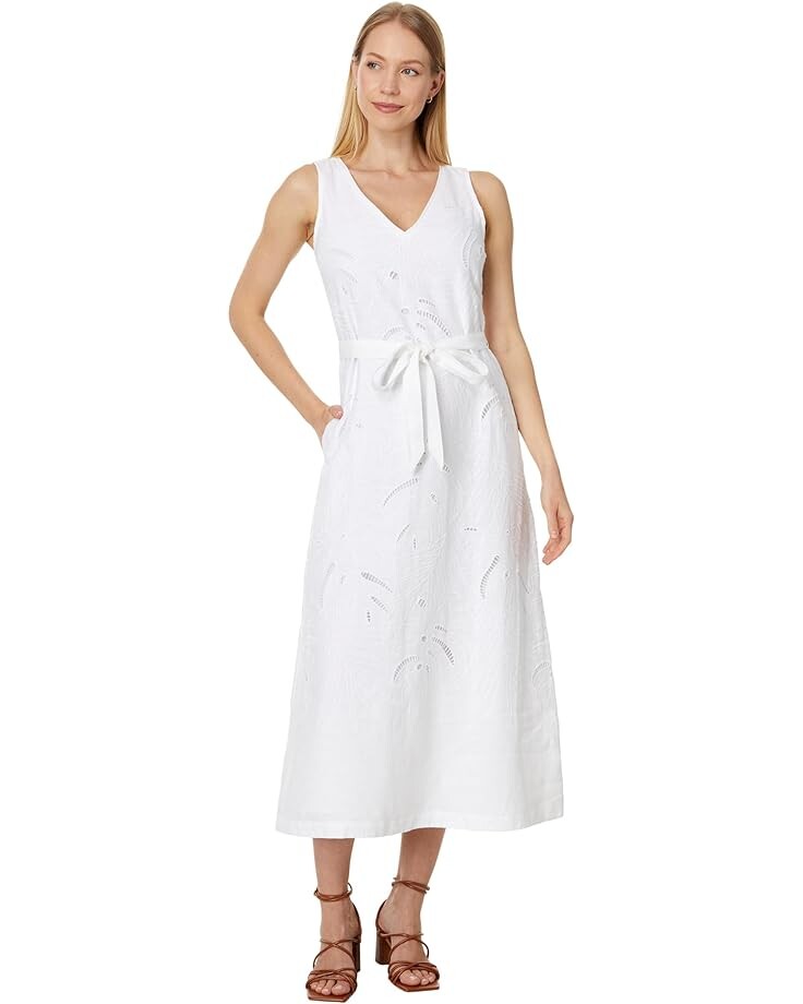 

Платье Tommy Bahama Monstera Eyelet Midi, белый