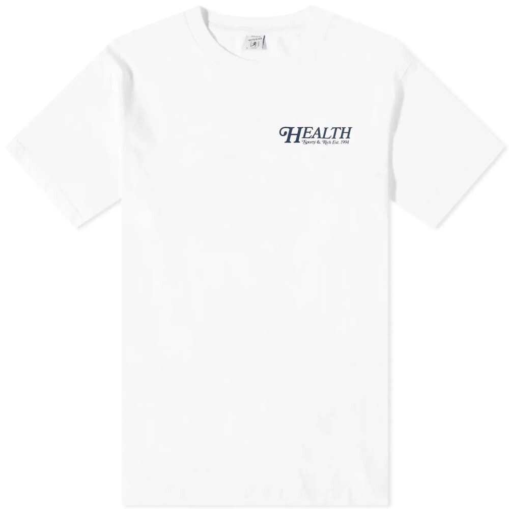 

Футболка Sporty & Rich в стиле 70-х годов со здоровьем, белый/темно-синий