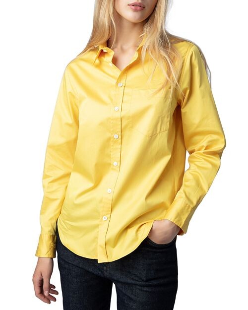 

Хлопковая рубашка Taskiz с нагрудным карманом Zadig & Voltaire, цвет Yellow